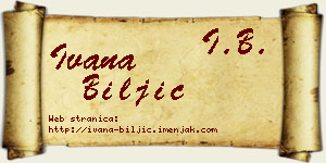 Ivana Biljić vizit kartica